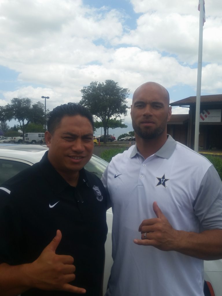 Coach Halakilangi Frank Muagututi’a and Vanderbilt's defensive line coach C.J. Ah You. Photo by Halakilangi Frank Muagututi’a.