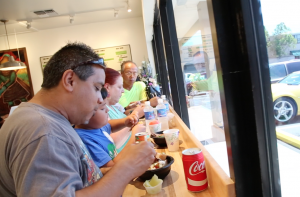 Diners enjoying the grinds at "Tin Roof"