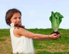 UHMC photo. girl farm lettuce keiki farmer