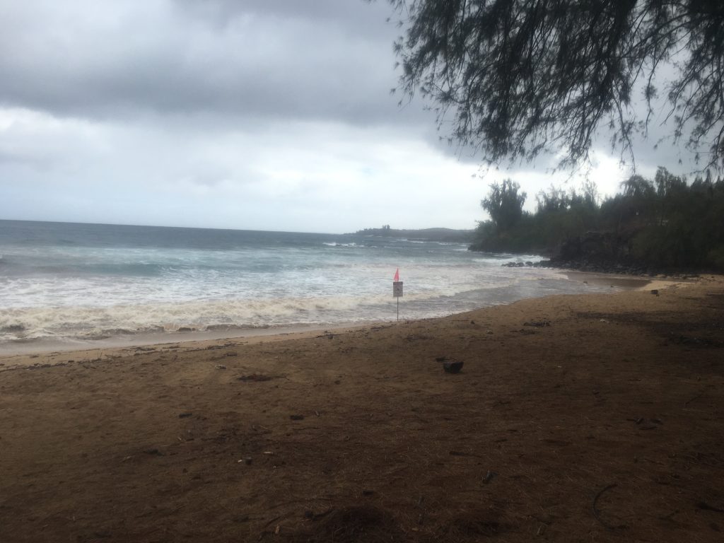 Honokahua Bay brown water advisory, April 18, 2016. Photo credit: state Department of Health.