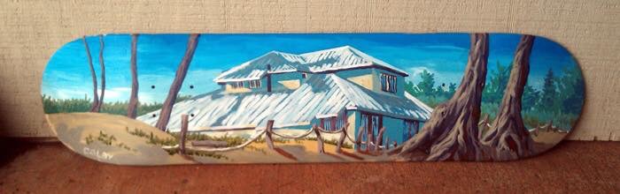 Colby donated one of his paintings to the Pāʻia Youth & Cultural Center in the past. Courtesy photo via Charlotte Conrad.