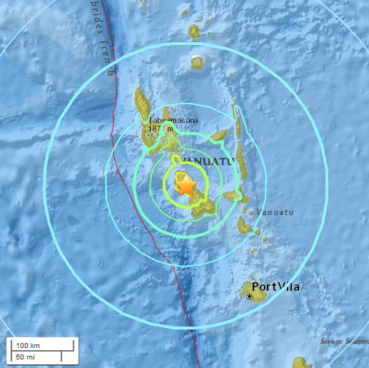 Vanuatu map, courtesy USGS.