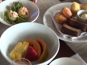 Fresh fruit, house-made breads and lobster deviled eggs during Merriman's Mother's Day brunch. Photo by Kiaora Bohlool.