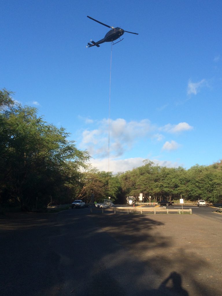 Salvage photo. Grounded vessel at "Little Beach" in the South Maui area of Mākena. Photo credit: DLNR.