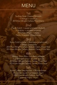 Ken Wright Cellars Wine Dinner at Ka‘ana Kitchen, Andaz Maui on Sat. May 28. Courtesy image.