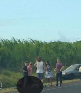 Motor Vehicle Accident Involving two Bicyclists on Hāna Hwy in Pāʻia. Photo credit: Quina Ehukaimoana Kurosawa.