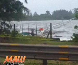 Hana Bay wreckage. Image credit: Kapena Kalama.