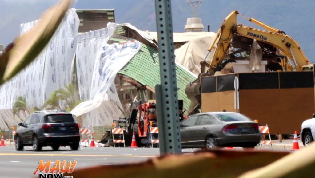 Old Kahului Store being demolished (5.3.16). Photo by Wendy Osher.