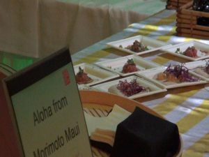 Tastings from Morimoto Maui, which took home the "Best of the Fest" award at the Seafood Festival in Kapalua. Photo by Kiaora Bohlool.