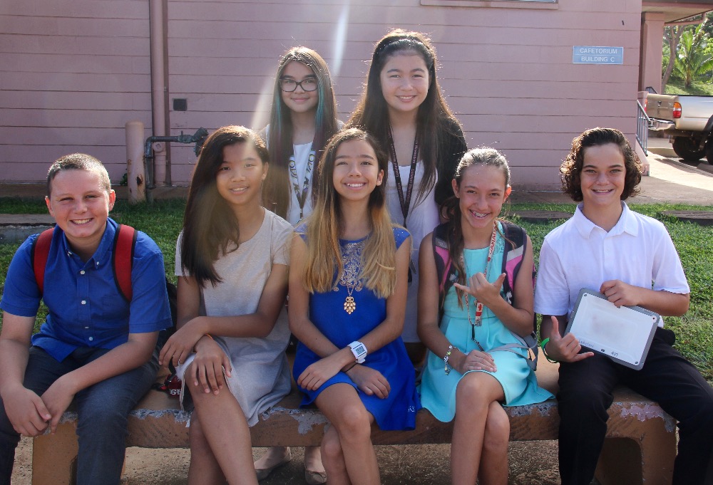 Students pictured: Riley Agtaguem; Luca Connor; Katelyn Gicale-Emden; Kaya Leonard; Cole LoGrande; Lily Oldham; and Teiva Miller.