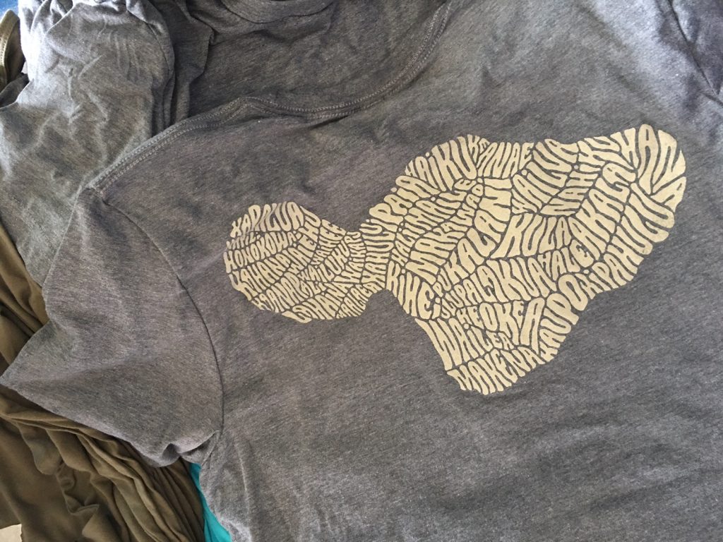 Bowers is currently finishing her new Maui t-shirts which will be available on her online store soon. Photo Courtesy Amanda Joy Bowers