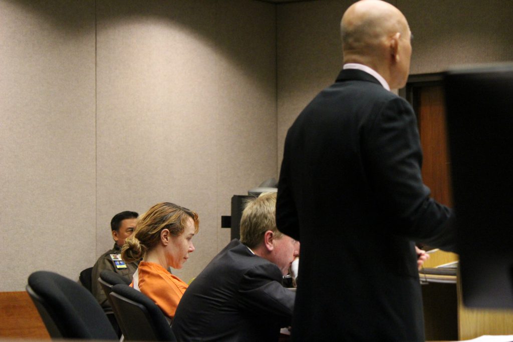 Alexandria Duval (also known as Allison Dadow), 37, was charged with second degree murder in the death of her twin sister, Anastasia Duval (also known as Ann Dadow). The case was discharged today in Second Circuit Court. (6.8.16) Photo by Wendy Osher.