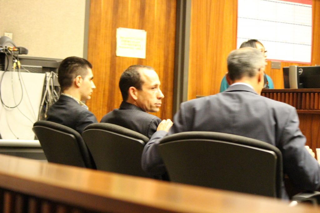 Steven Capobianco alongside his defense team (6.27.16) Photo by Wendy Osher.