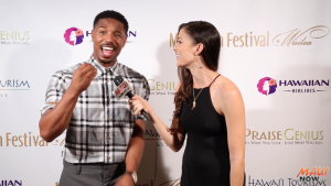 Malika interviews "Rainmaker" Award recipient, Michael B. Jordan at Maui Film Festival