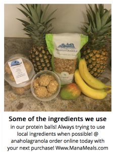 Mana Meals' protein balls, offered for free with a 14+ meal plan through July. Courtesy photo.