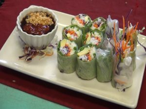 Fresh summer rolls at Maui Thai Bistro in Kīhei, available on a two-for-$14 special during happy hour. Photo by Kiaora Bohlool.