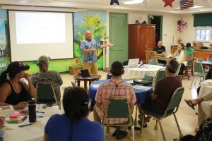 Lanai workshop, L. Tabura speaks photo