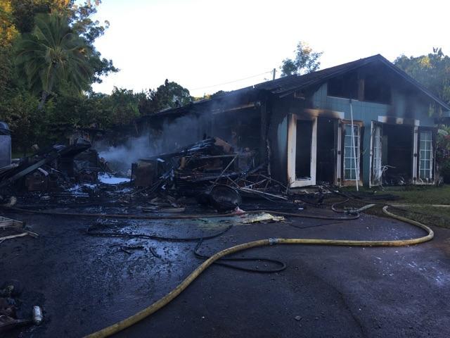 Haʻikū structure fire. (7.13.16) PC: Maui Fire Dept