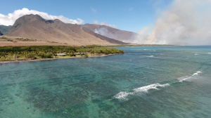 Drone shot of Olowalu-Ukumeheme fire. Photo credit: Jamie Lawrence