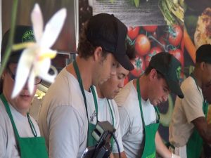 The three chefs/co-owners work the line at Fork & Salad. Courtesy photo.