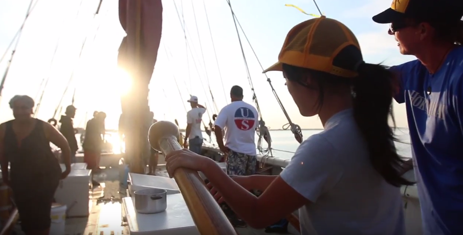 Hōkūleʻa arriving in Salem, MA (7.09.2016) Image credit: Polynesian Voyaging Society / ʻŌiwi TV