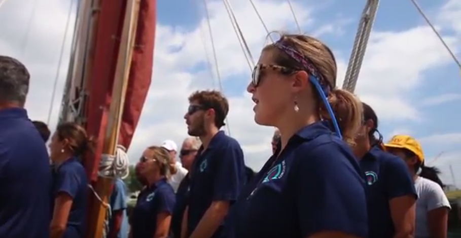 Hōkūleʻa arriving in Salem, MA (7.09.2016) Image credit: Polynesian Voyaging Society / ʻŌiwi TV