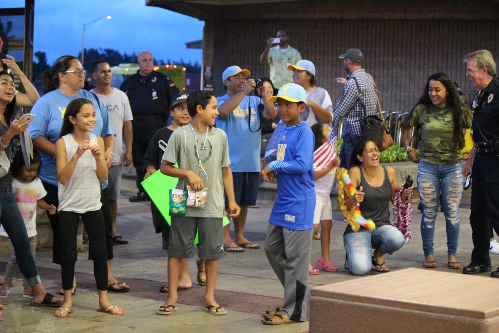 Central Maui Little League All-Stars, homecoming celebration at Kahului Airport. Photo by Wendy Osher.