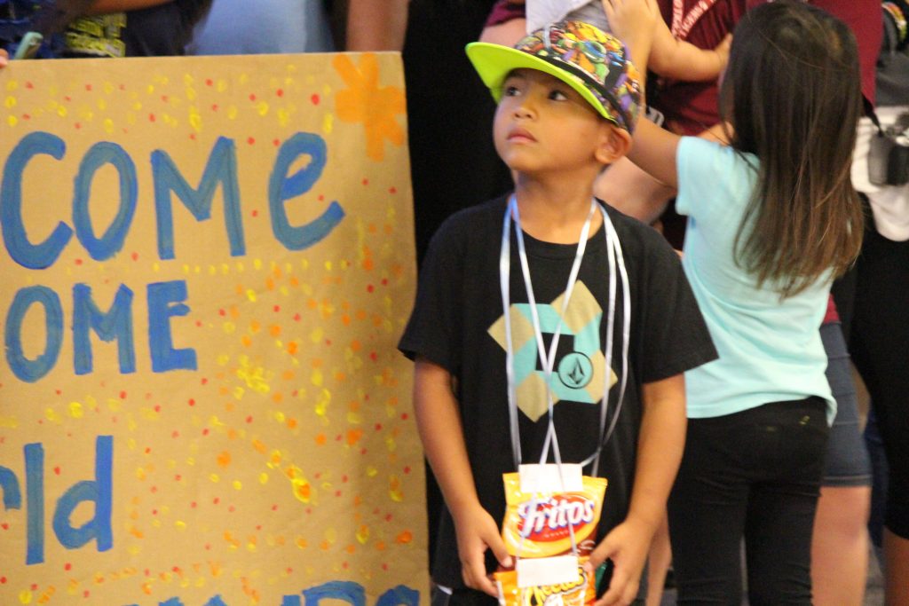 Central Maui Little League All-Stars, homecoming celebration at Kahului Airport. Photo by Wendy Osher.