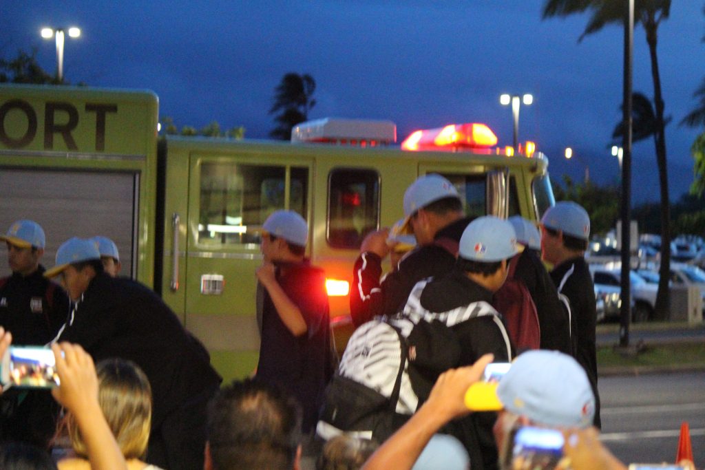 Central Maui Little League All-Stars, homecoming celebration at Kahului Airport. Photo by Wendy Osher.