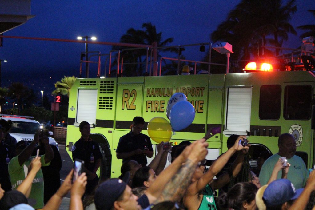 Central Maui Little League All-Stars, homecoming celebration at Kahului Airport. Photo by Wendy Osher.