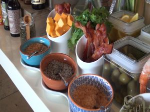 Ingredients for the build-your-own Bloody Mary bar. Photo by Kiaora Bohlool.