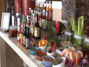 Bloody Mary Bar at Cane & Canoe, Montage Kapalua Bay. Photo by Kiaora Bohlool.