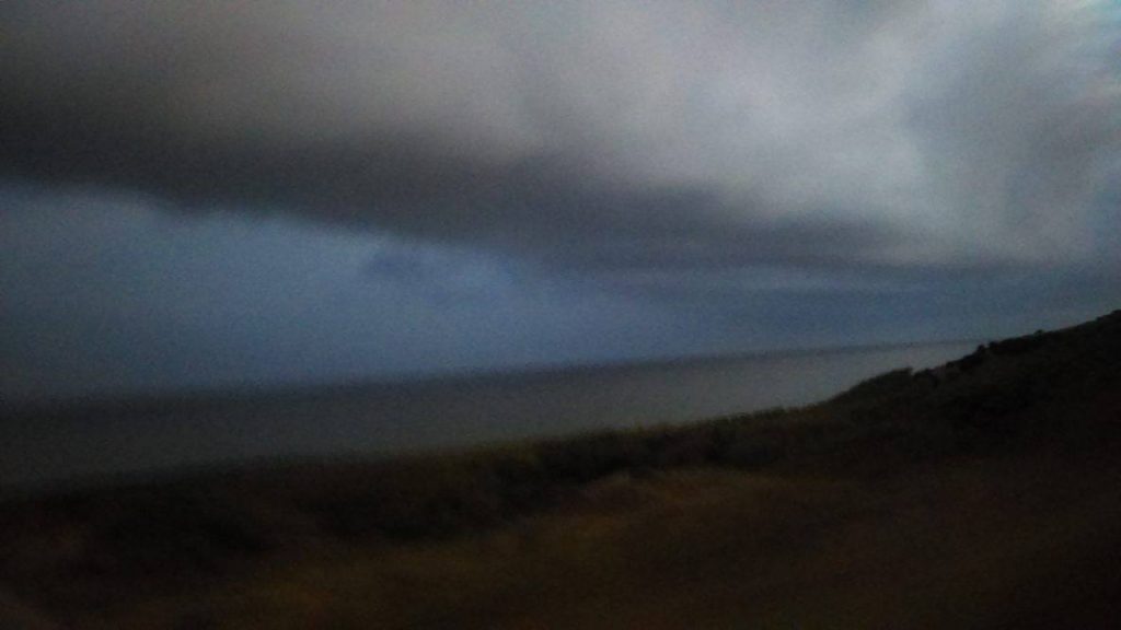 Pouring rain in Kaupō/Kīpahulu at 6:54 p.m., Saturday, Sept. 3, 2016. Photo credit: Kristi Souza