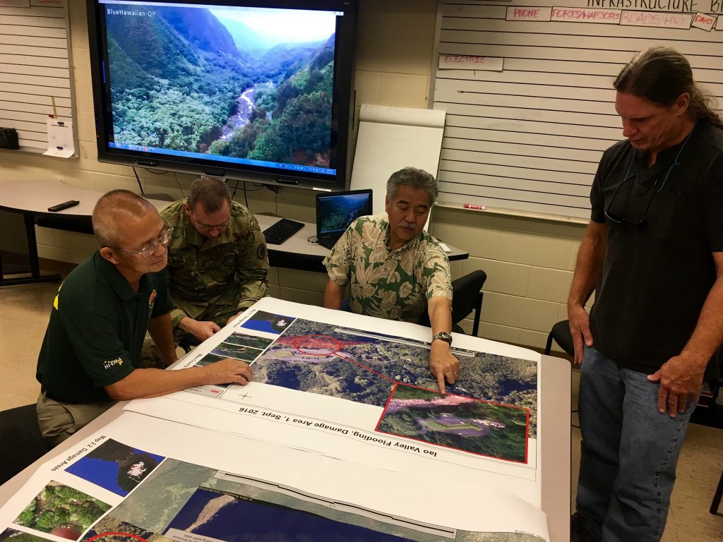 Governor to request Presidential Disaster Declaration for Public Assistance after surveying storm damage at Maui’s Wailuku River at ʻĪao Valley.