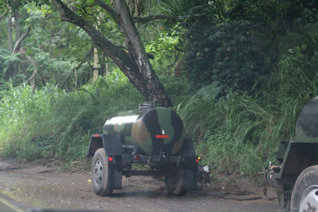 A waterline that was washed away in the flooding interrupted water service to residents in ʻĪao Valley, and the Department of Water Supply provided six water tankers for affected customers.