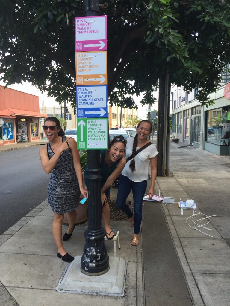 Fifty-five new wayfinding signs promote health by encouraging walking and exploration of Wailuku Town’s hidden and well‐known treasures.