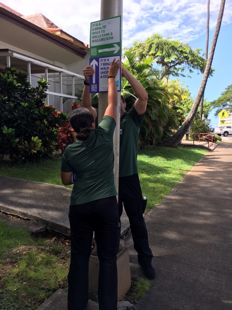 Fifty-five new wayfinding signs promote health by encouraging walking and exploration of Wailuku Town’s hidden and well‐known treasures.