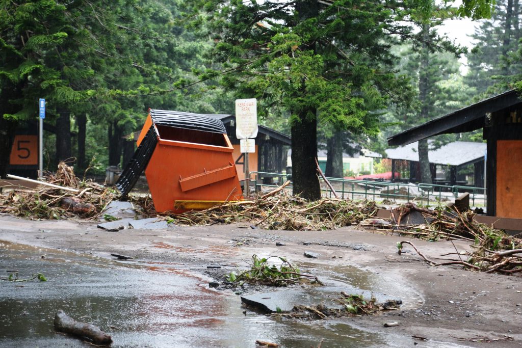 Kepaniwai damage to pavilions. PC: Lois Whitney/County of Maui.