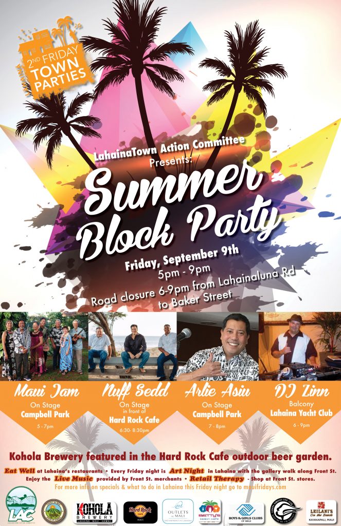 Lahaina Second Friday Town Party, Sept. 9, 2016 - 6-9 p.m.