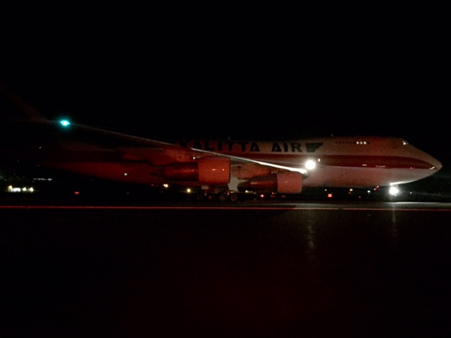 FEMA supplies arrive at Kahului Airport on Thursday night 9.1.16, ahead of Lester. PC: Jennifer Bormet