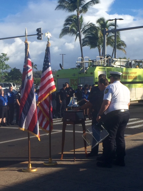 9/11 Moment of Silence at Kahului Airport. 9.11.16 Photo by Jennifer Bormet.