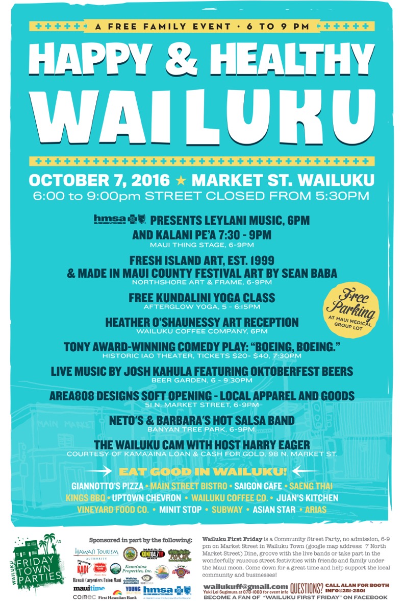 Wailuku First Friday, Oct. 7, 2016.