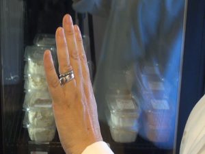 Maui Pasta Company's Patricia Inman wears Ron's wedding band with hers. Photo by Kiaora Bohlool.