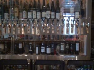 Matteo's wine wall, offering a huge selection of 64 wines by the glass. Photo by Kiaora Bohlool.