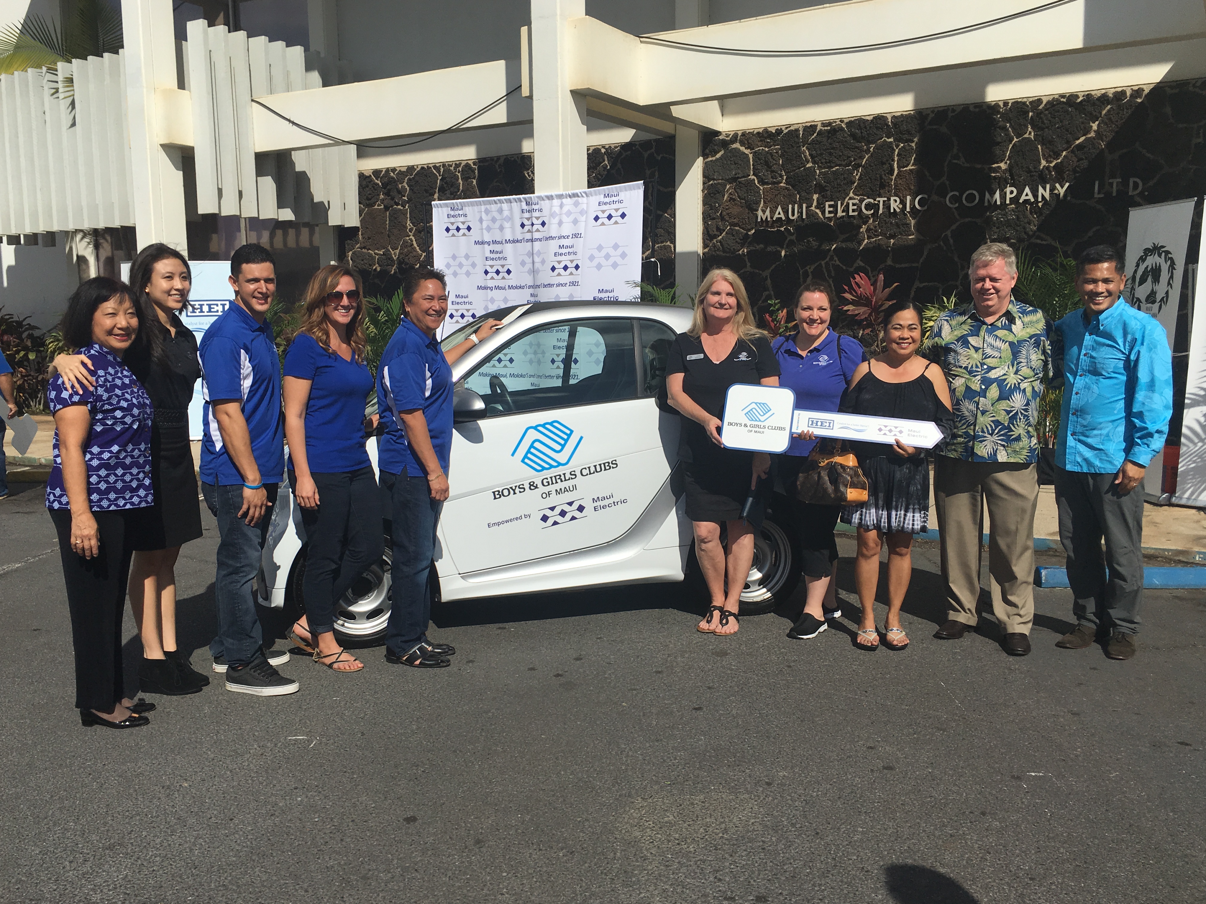 Boys and Girls Clubs of Maui. Maui Electric EV Donation.