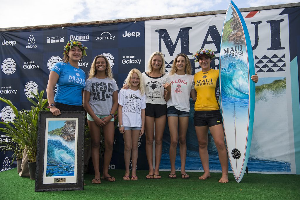 Carissa Moore and Tyler Wright inspiring the next generation of local Maui surfer girls.