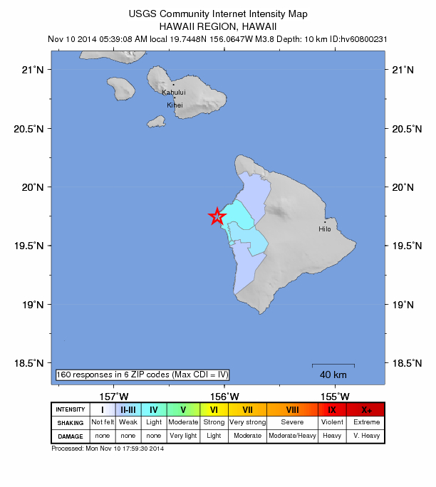 Hawaii earthquake today maui