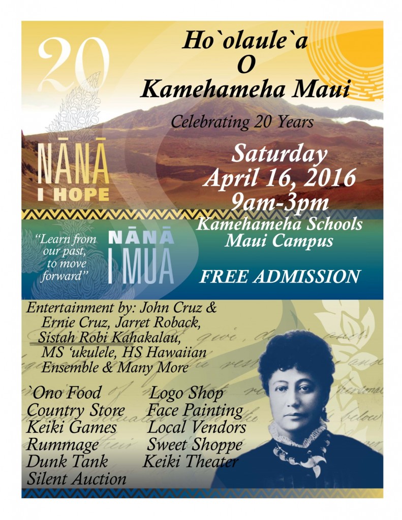 Kamehameha Schools Maui Ho‘olaulea, Saturday, April 16 Maui Now