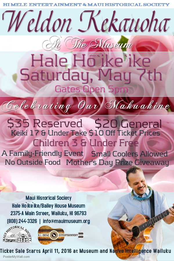 Weldon Kekauoha to Perform at Maui Museum in Wailuku Maui Now