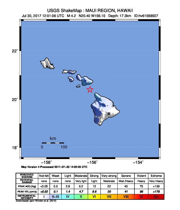 Earthquake hawaii maui